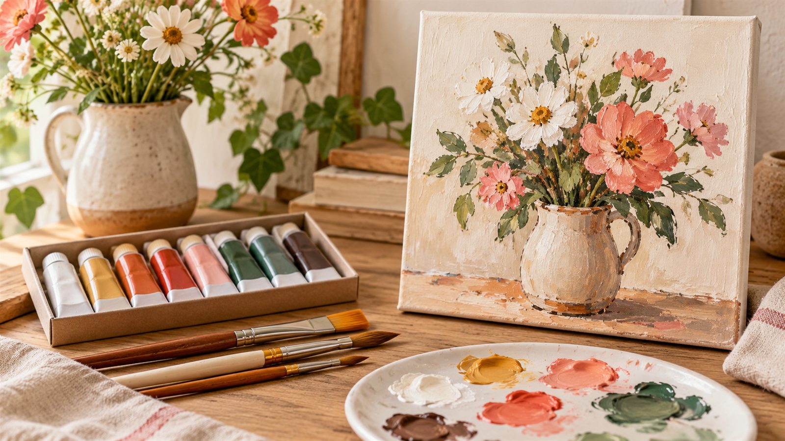 Imagem de capa do artigo: Pintura acrílica para iniciantes: materiais e primeira composição