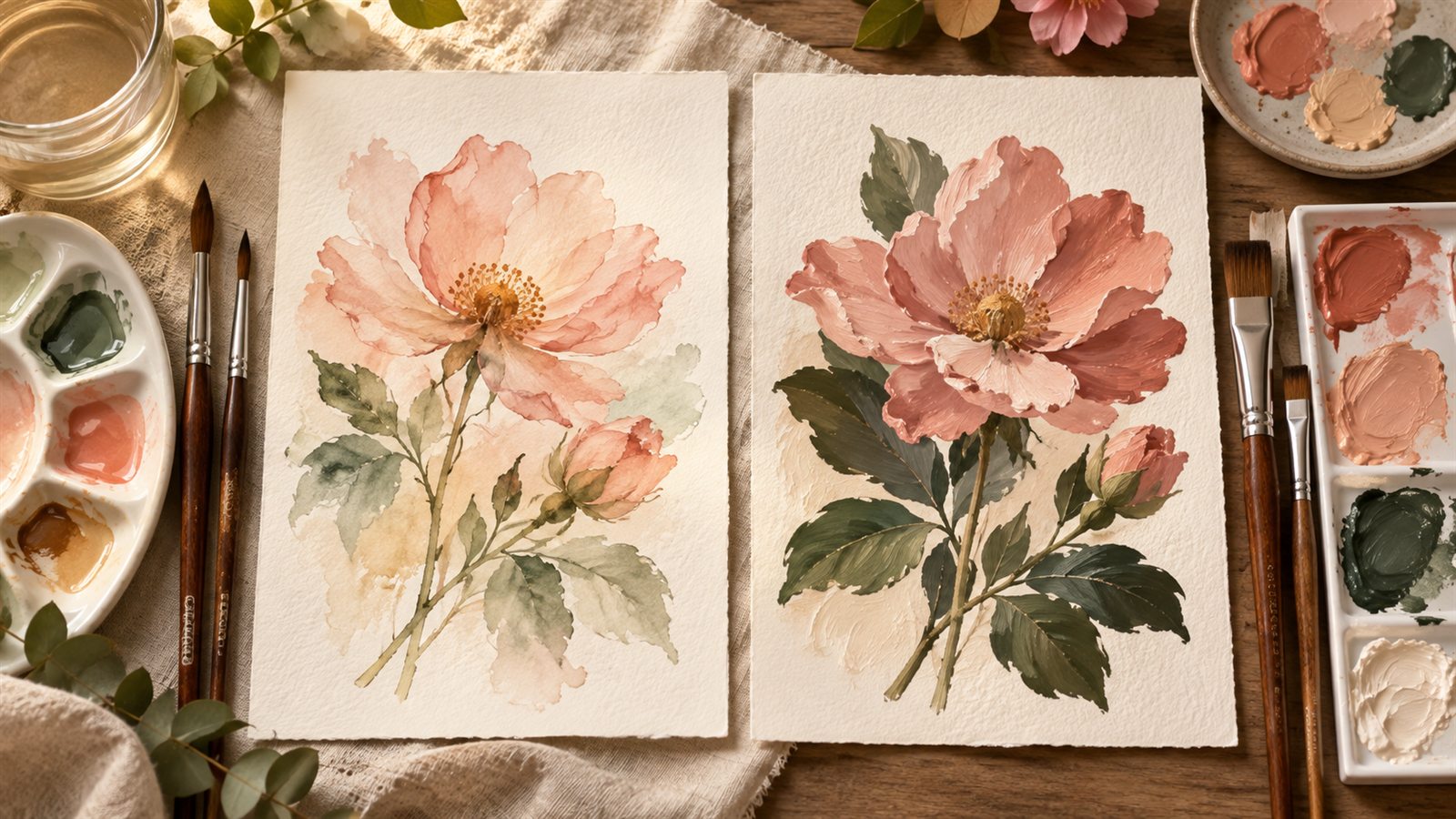 Imagem de capa do artigo: Guache ou aquarela: qual técnica escolher para começar?