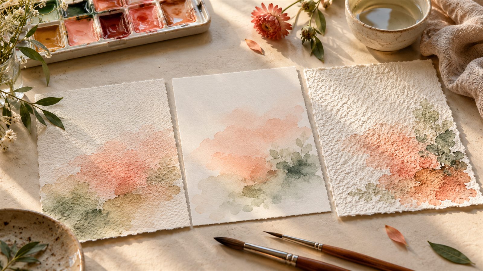 Imagem de capa do artigo: Papel para aquarela: gramatura, textura e composição explicadas