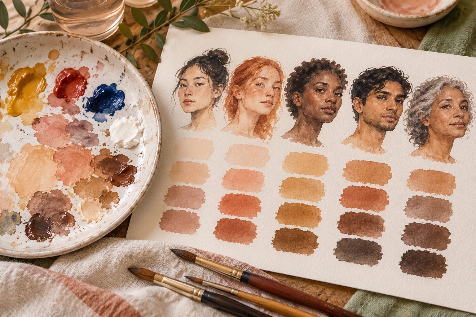 Imagem de capa do artigo: Como misturar tons de pele com poucas cores